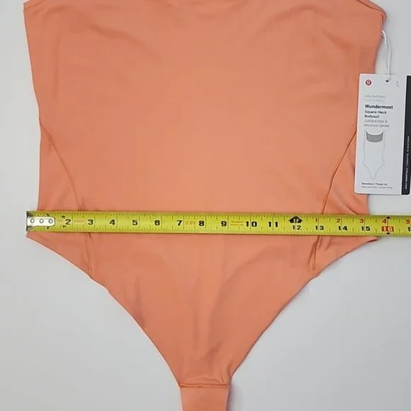 Wundermost Ultra-Soft Nulu Square-Neck Sleeveless Bodysuit Coral Kiss Size Large - Picture 14 of 15